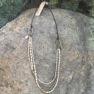 Sundance Peyote Bird Gold and Silver Necklace Elegant Jewelry